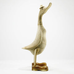 Large bamboo wood duck with hat and boots
