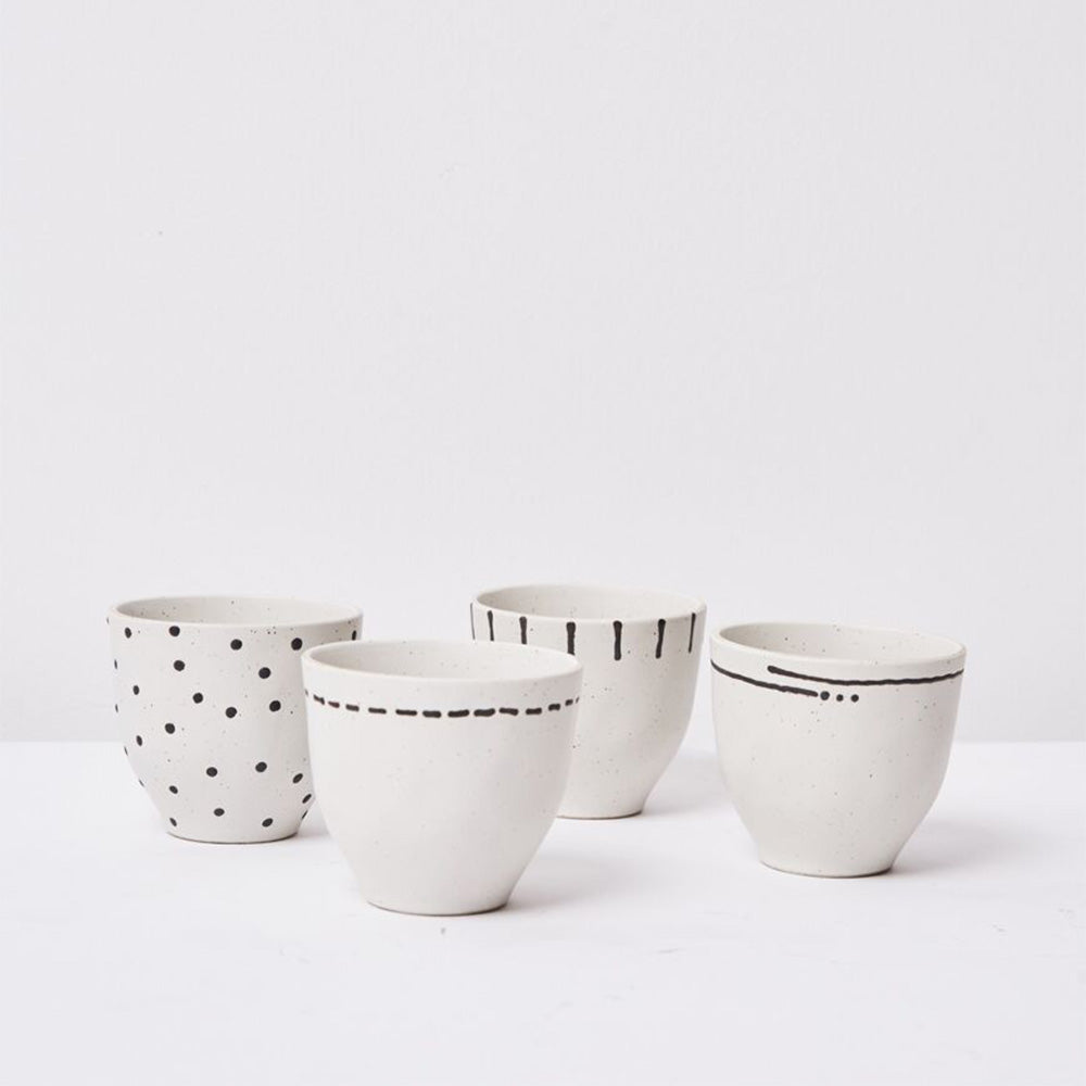 Stoneware cups - Set of 4