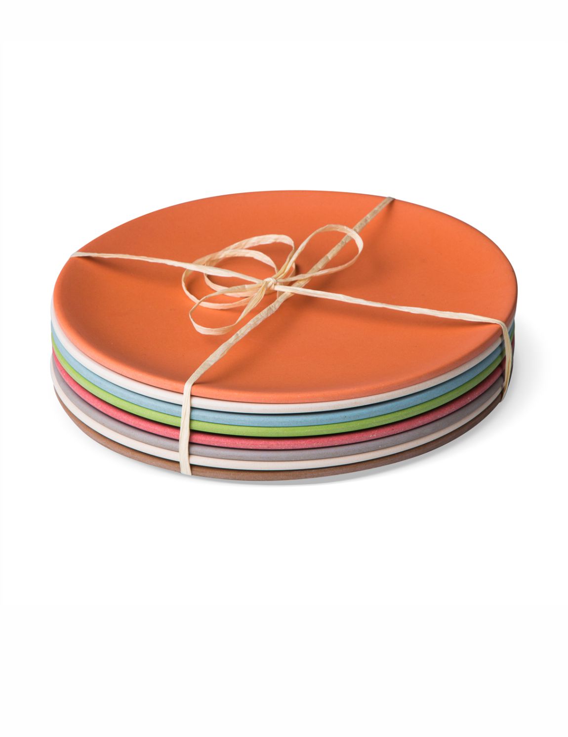 Bamboo dinner plates 26cm - set of 8 mixed colours