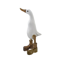 Duck with white lacquer and clear boots medium