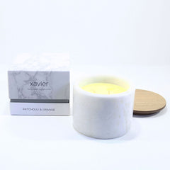 luxury marble pot candle patchouli and orange
