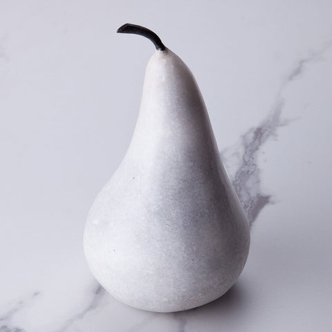 Large white marble pear