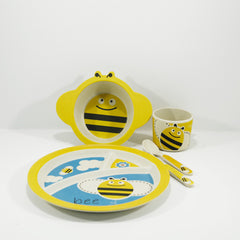 kids bamboo tableware set bumble bee design