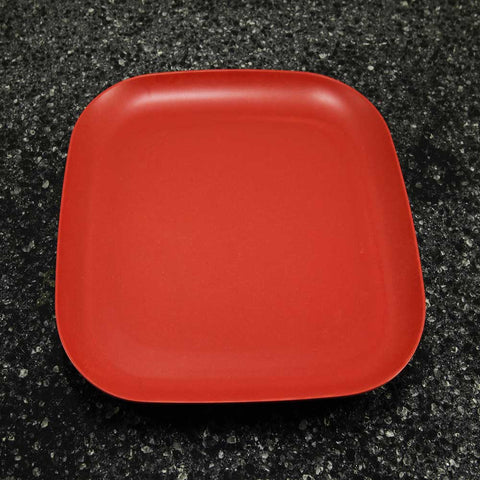 red bamboo plate