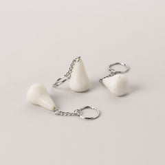 white marble pear keyring