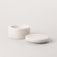 Marble - Round white marble box