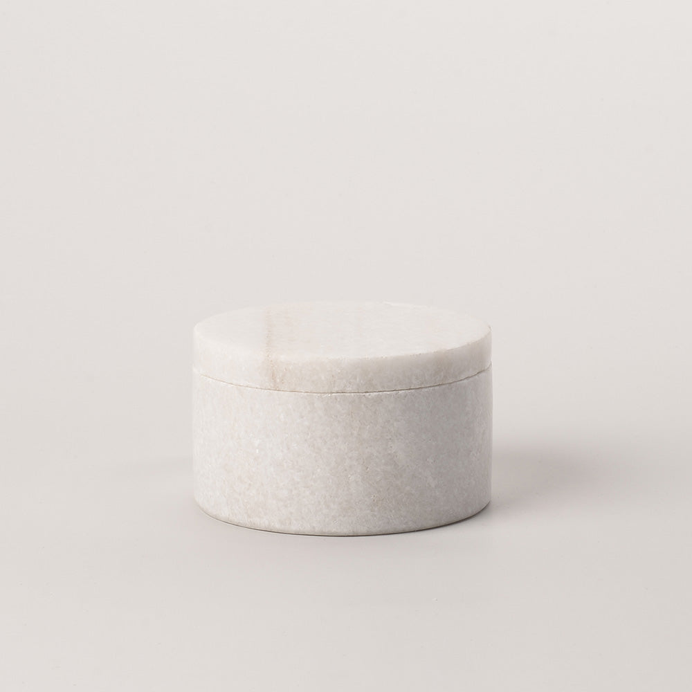 Marble - Round white marble box