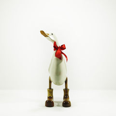 Duck - hand carved in bamboo wood with cream coloured lacquer