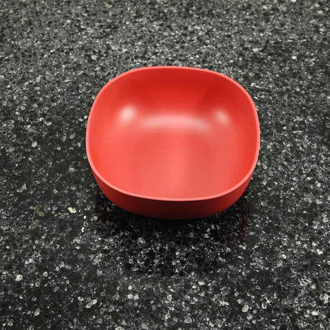 small red bamboo bowl