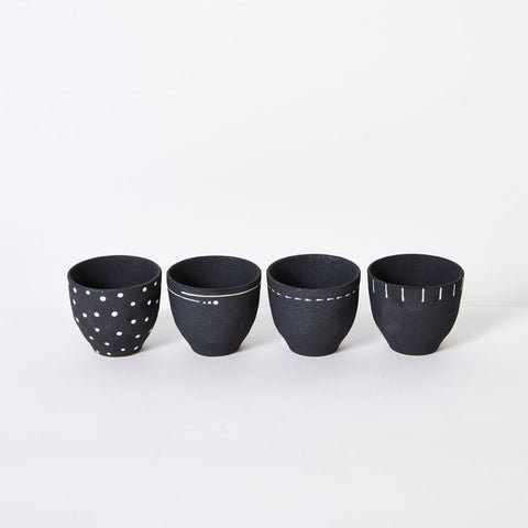 Stoneware cups - Black/Charcoal