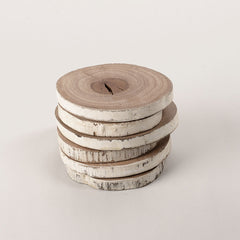 Coasters - white edge timber - set of 6
