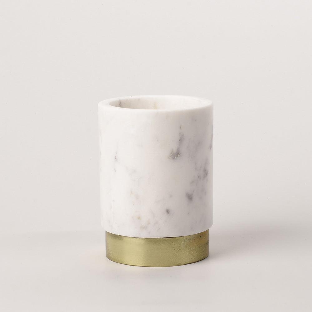Marble Vase with Brass Ring base