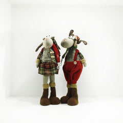 young male and female plush moose 43cm tall